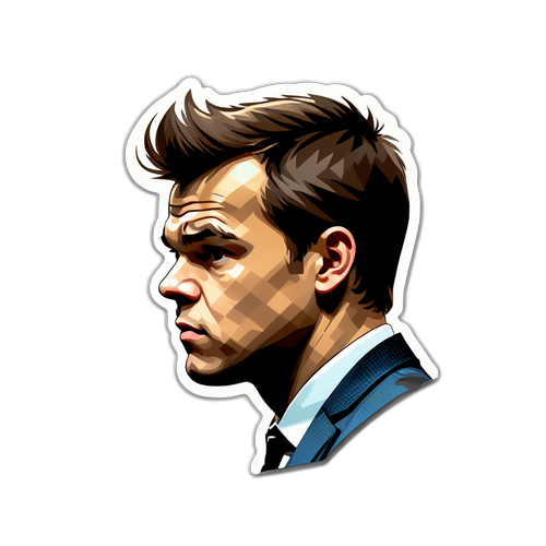 Minimalist klistremerke av Magnus Carlsen