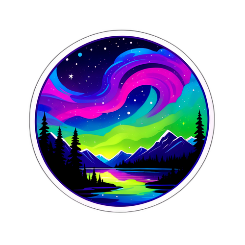 Samolepka s polárními zářemi