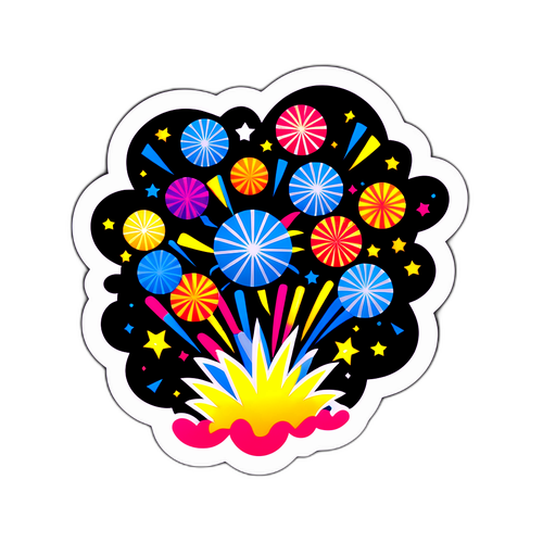 节日庆典烟花贴纸