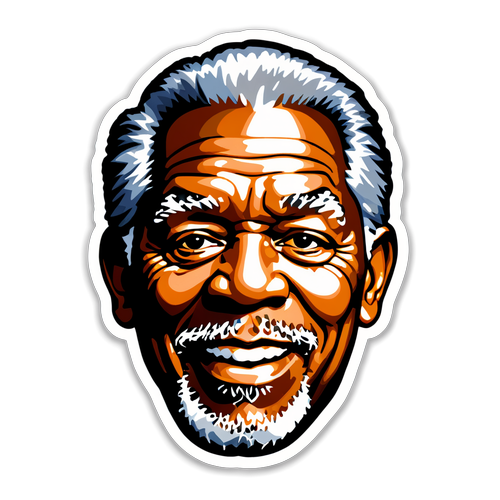 Stiker Wajah Ikonik Morgan Freeman: Suara Kebijaksanaan