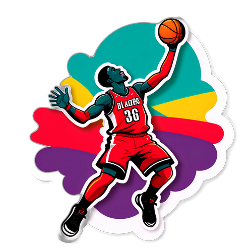 Cartoon Basketball Player Slam Dunk