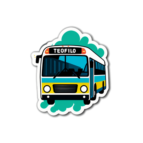 Ilustração de um ônibus de Teófilo Otoni