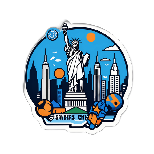 Stiker Budaya Sepak Bola Kota New York