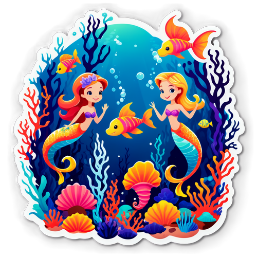 Whimsical Undersea World with Mermaids