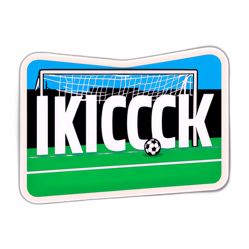 מדבקת כדורגל עם המילה 'Kick'