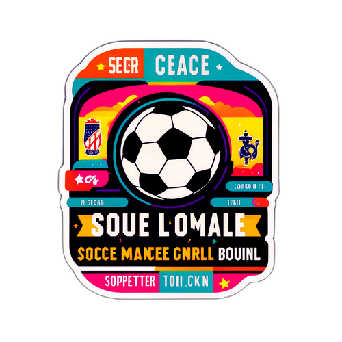 İkonik Futbol Alıntılarını Gösteren Cesur Tipografi Sticker'ı