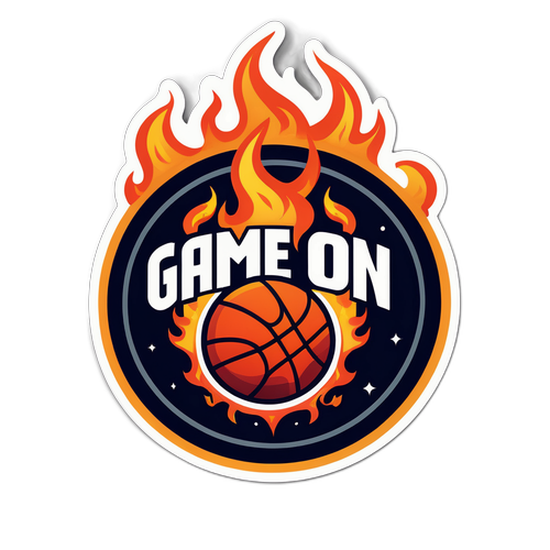 Sticker na Motivational na May Basketball at Apoy