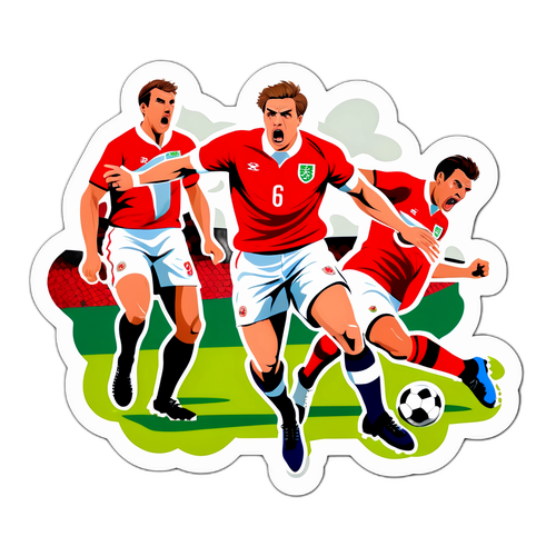 Energetisk fotballscene med England og Wales