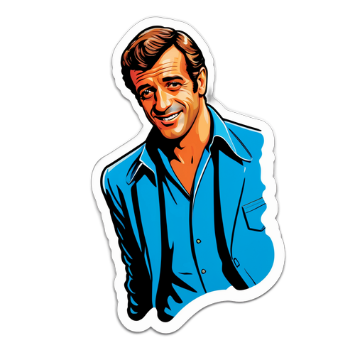 Pohled na Jean-Paul Belmonda ve stylu retro s moderními grafikami