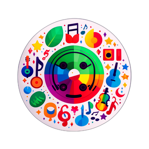 Rolig och färgglad Spotify Wrapped klistermärke som firar musikens mångfald