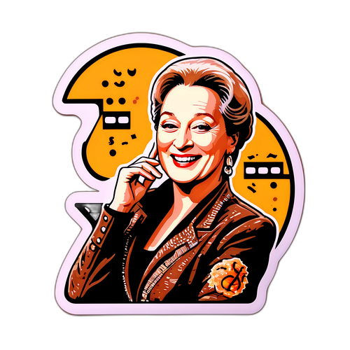 Design nálepky s Meryl Streep jako slavnou postavou