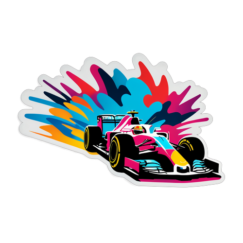 F1 TV-skjermdesign med spennende racerscene