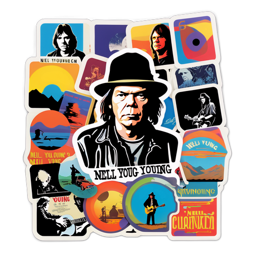 Nostalgisk klistremerke av Neil Youngs albumomslag