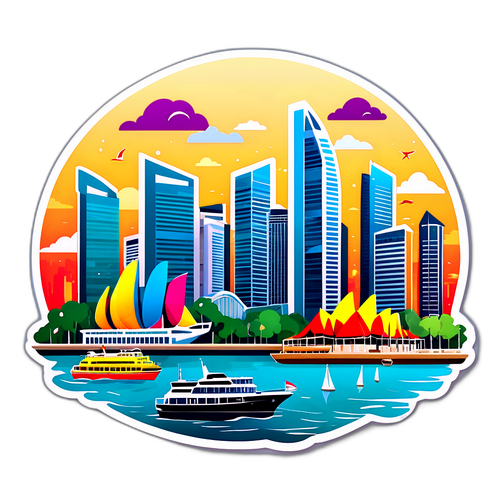 Scène vibrante de la mer et du port à Singapour