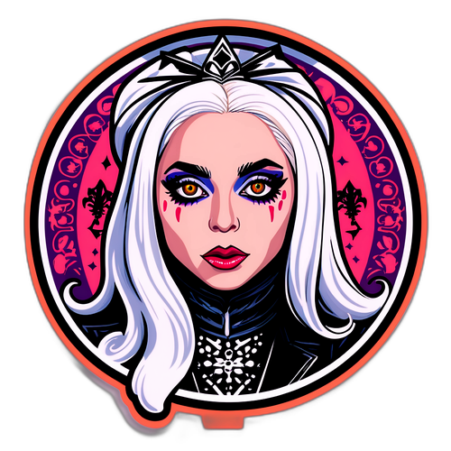 Adesivo da Lady Gaga em Estilo 'Wednesday'