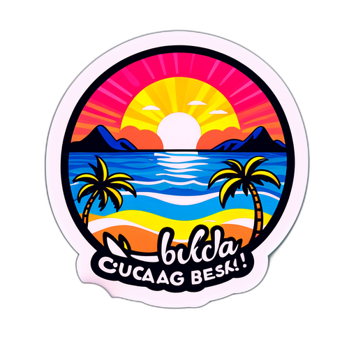 Sticker Matahari Terbit di Pantai