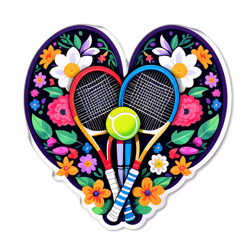 Design Artistico di Racchette da Tennis con Fiori