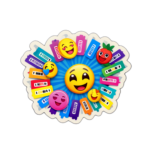Adesivo Divertido de Loteria com Emojis de Sorte