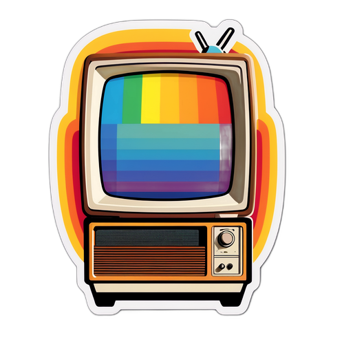 Retro TV Spectrum Nostalgia Sticker