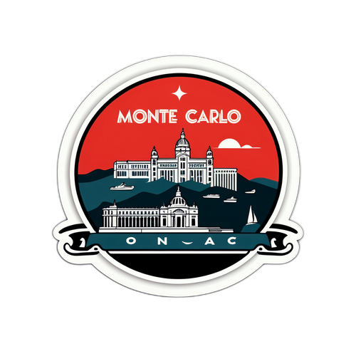 Elegant klistremerke av Monte Carlo skyline