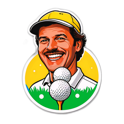 Autocolant cu Happy Gilmore pe terenul de golf