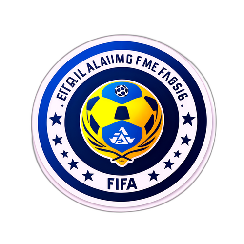 Thiết kế nhãn dán hiện đại với bảng xếp hạng FIFA và biểu trưng các đội bóng