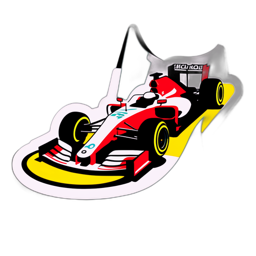 Voiture de course stylisée sur circuit