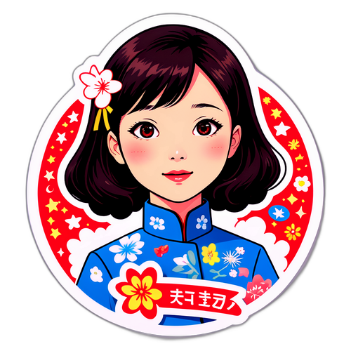 有名な言葉とイラストのステッカー