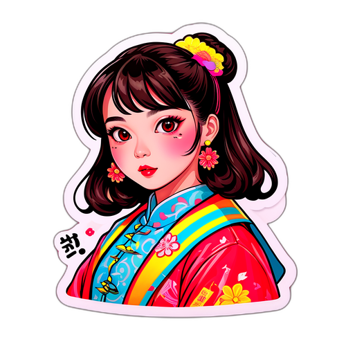 靈感來自洪小橋的時尚風格的貼紙