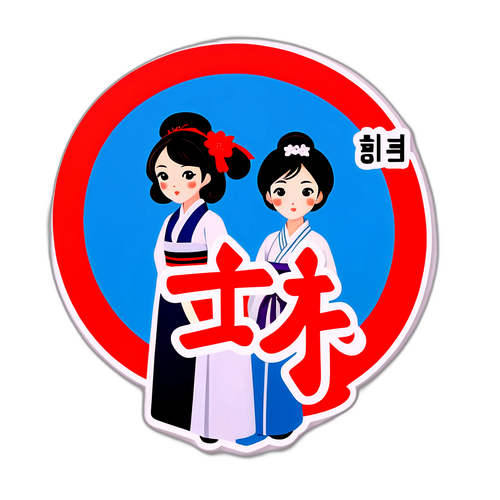 한국 여성 스티커
