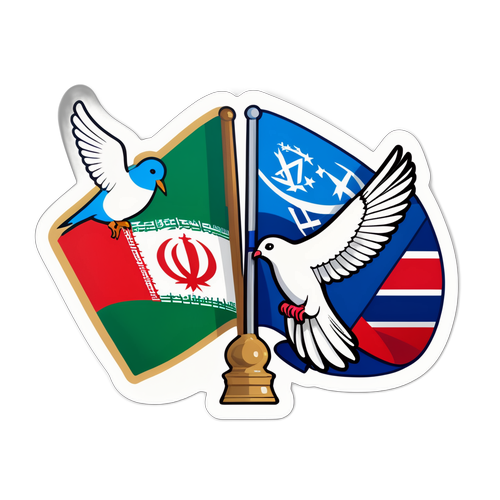 Tem dán chủ đề tin tức về Iran và Israel