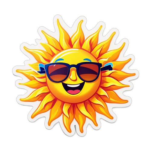 Laat de Zon Schijnen met Deze Blije Sticker – Positiviteit en Warmte in Één!