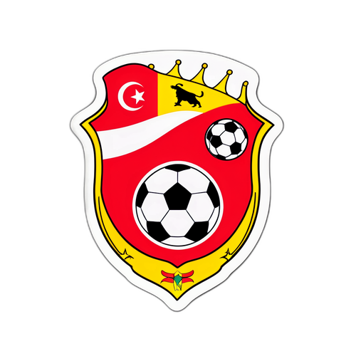 Дизайн с символами футбольных команд Туниса и Уганды