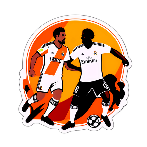สติกเกอร์การต่อสู้ระหว่างผู้เล่นเรอัลมาดริดและบาเลนเซีย