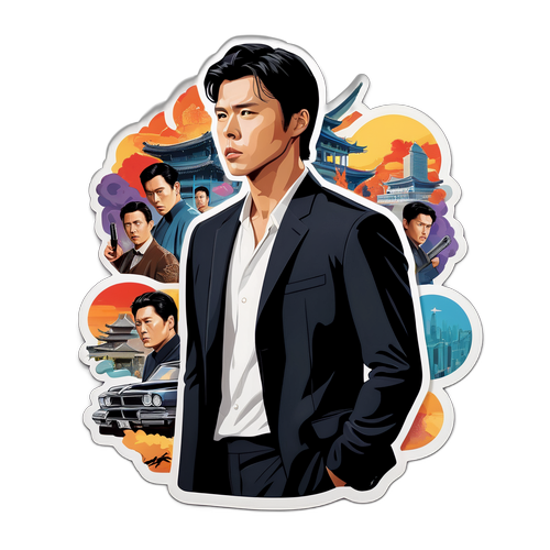 Hyun Bin sa isang Nakatagong Poses na may Malikhaing Likha ng mga Ikoniko na Eksena sa Pelikula
