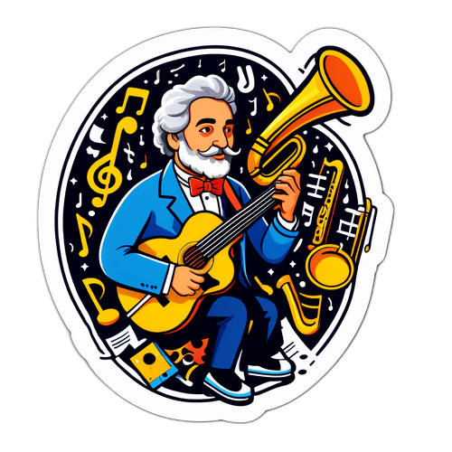 Adesivo a tema musicale con Roberto Zaccaria