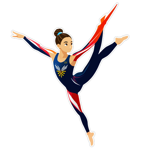 Soar to New Heights: Discover the 'Glory Awaits' Gymnastics Sticker for the 2024 Olympics!