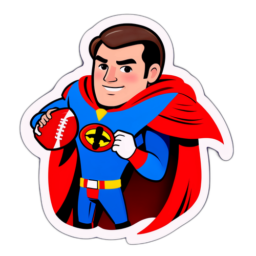 Whimsical Fantasy Football Quarterback Sticker