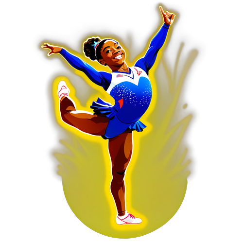 Simone Biles Sticker: Ett Hopp för Historien – Inspirera och Motivera!