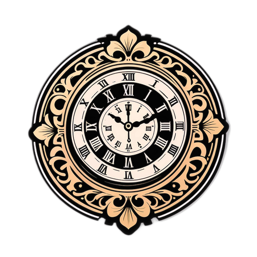 समय के प्रतीक समय यंत्र का कला स्टिकर