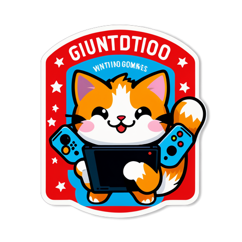 Diseño divertido de un gato jugando videojuegos