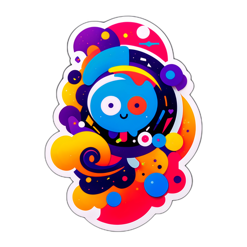 Klistermärke med kreativa abstrakta former