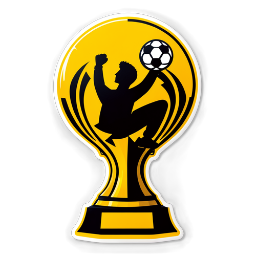 DFB-Pokal Sticker mit Fußball-Silhouette und Trophäe