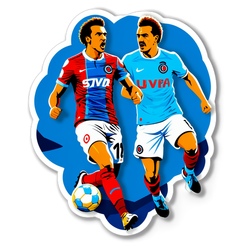 Trabzonspor ve Fenerbahçe'nin Çarpışmasını Yansıtan Telegram Sticker Tasarımı: Renkler ve Hareket Dolu!