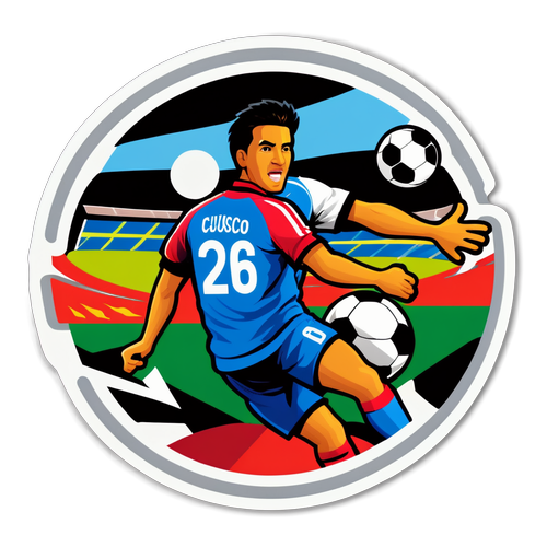 Adesivo Colorato di Partita di Calcio tra Cusco e Universitario