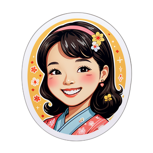김혜자의 진솔한 미소 스티커