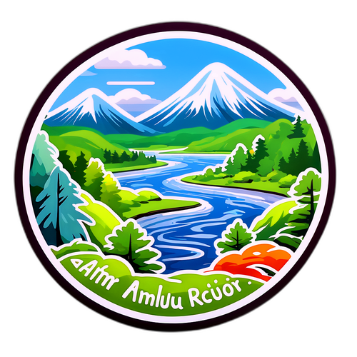 Стикер с природными пейзажами Амурского региона