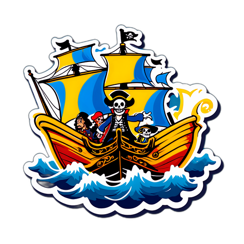 Stiker Gaya Vintage One Piece Kapten Bajak Laut