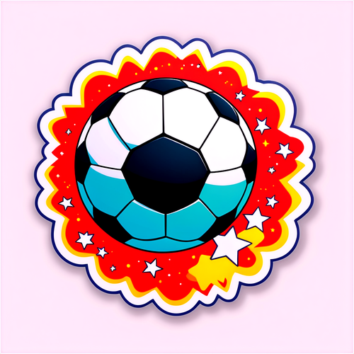 Soccer Topu ve Yıldızlar Stickerı