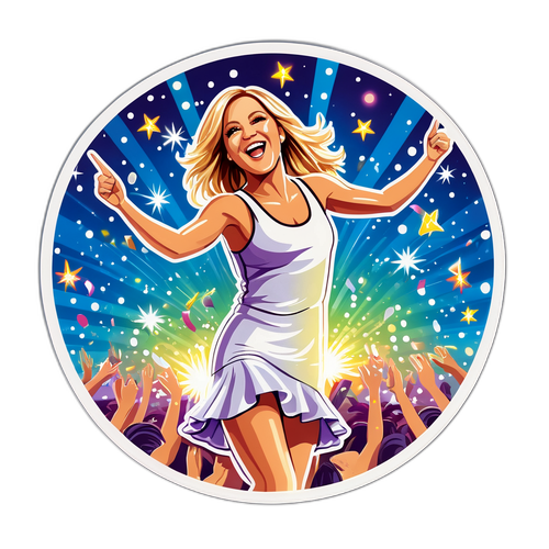 Aufregender Aufkleber von Helene Fischer auf der Bühne
